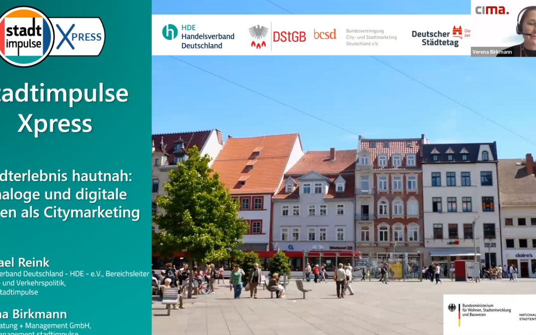 Rückblick: stadtimpulse XPress „Stadterlebnis hautnah: Analoge und digitale Touren als Citymarketing“ vom 06.10.2023
